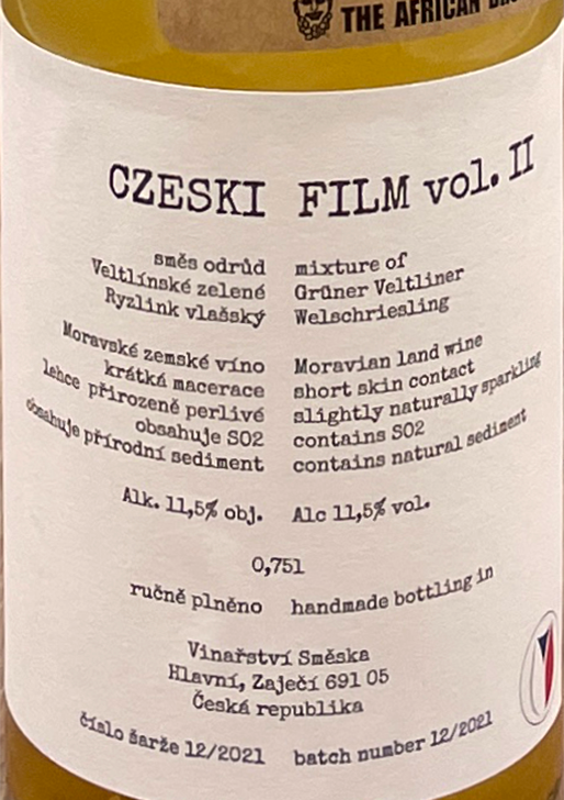 PETNAT CZESKI FILM / チェスキー・フィルム NV | 自然派ワイン・ナチュラルワイン・ビオワインの専門店 - SWAILIFE  WINE SHOP